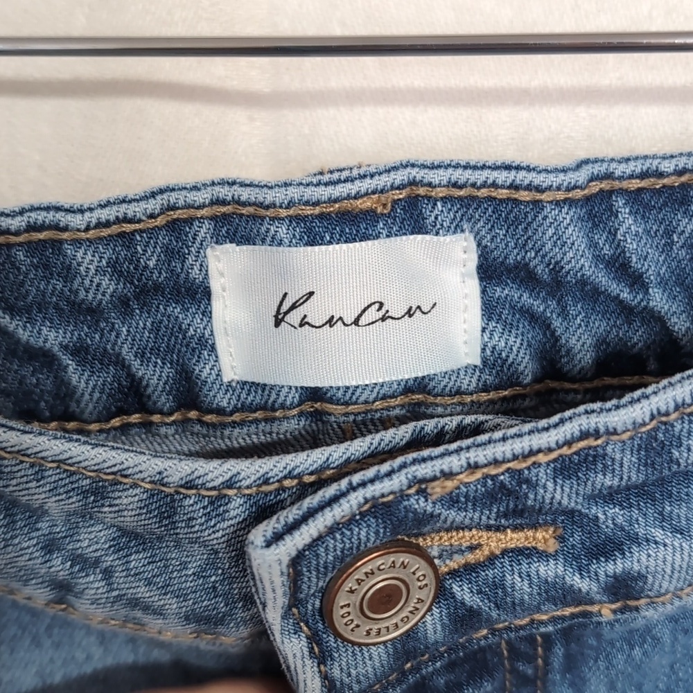 Kancan Light Wash Wide Flare Leg Jeans High Rise Trouser Pockets SIze 15/31 - Picture 3 of 6